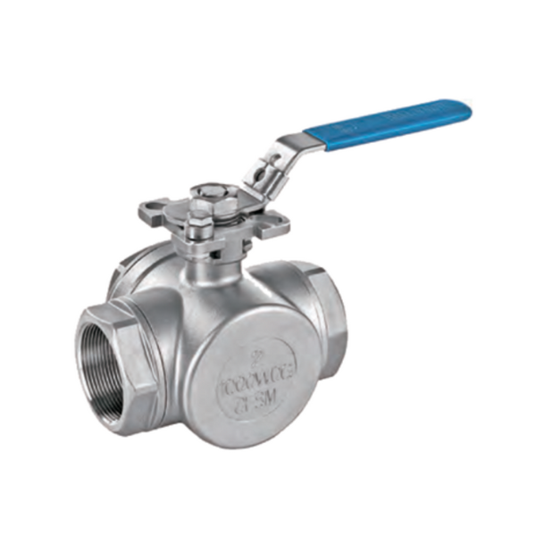 3 Way 316 Stainless Steel Ball Valve Direct Mount #3L66RT-DM<br />
