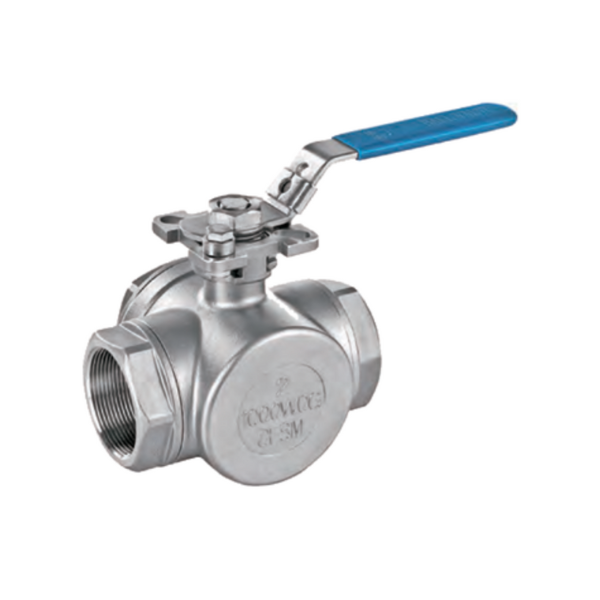 3 Way 316 Stainless Steel Ball Valve Direct Mount #3T66RT-DM<br />
